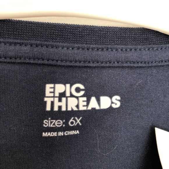 Epic Threads‎ Kids Shirt 6X Blue Stretch Long Sleeve Crew Neck NWT - Picture 3 of 5